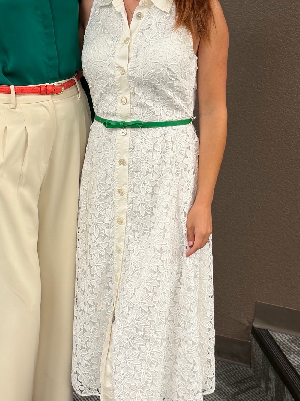 Green Bow Accent Skinny Belt